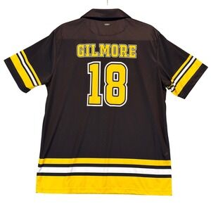 Scale Wear Happy Gilmore 18 Polo Shirt Mens Lrg Black Yellow Hockey Jersey Golf